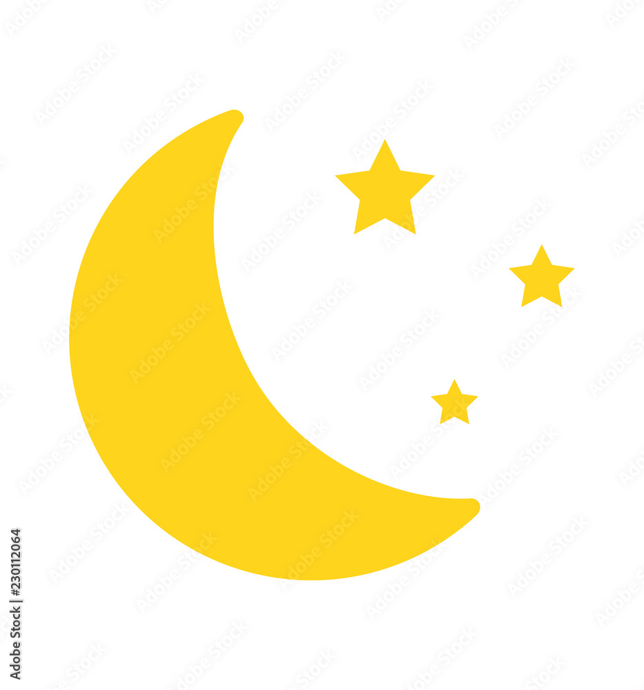 Moon stars icon isolated on white background vector illustration Moon stars icon isolated on white background vector illustration