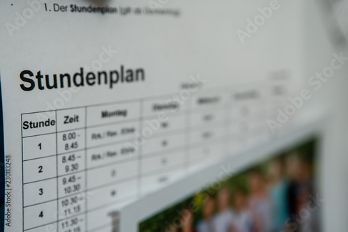 Stundenplan am Kühlschrank