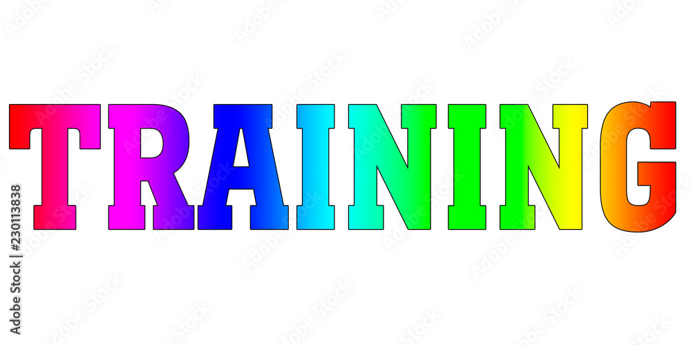 Fototapeta premium TRAINING rainbow multicolor word