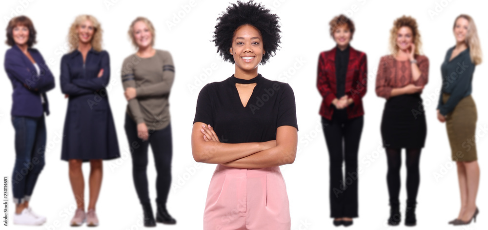Fototapeta premium Group of people with one person in the foreground
