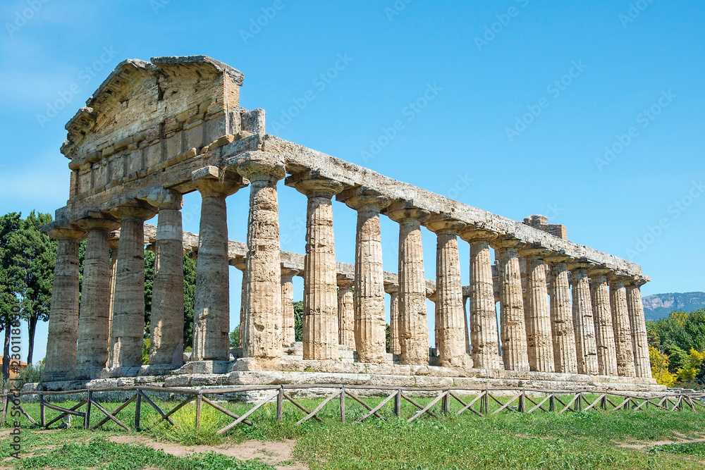 ancient greek archeological sites Paestum, Italy