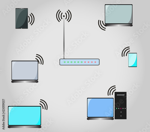 conceptual image of the wi fi network