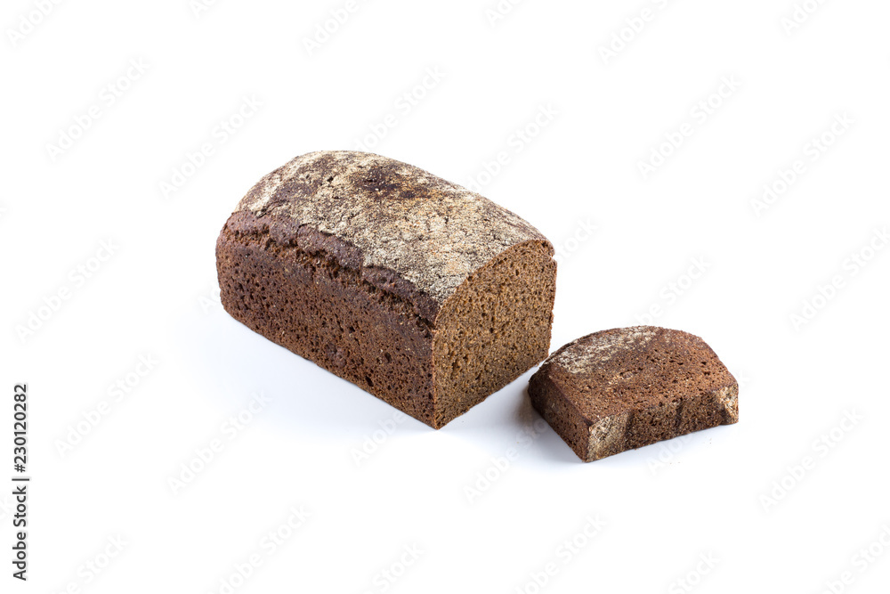 Rye bread slices isolated on white background Rye bread slices isolated on white background