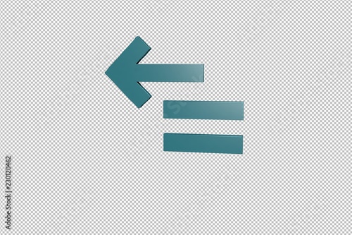 3D illustration of Collapse, blue color with transparent background.