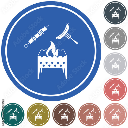 Brazier, kebab and sausage icon