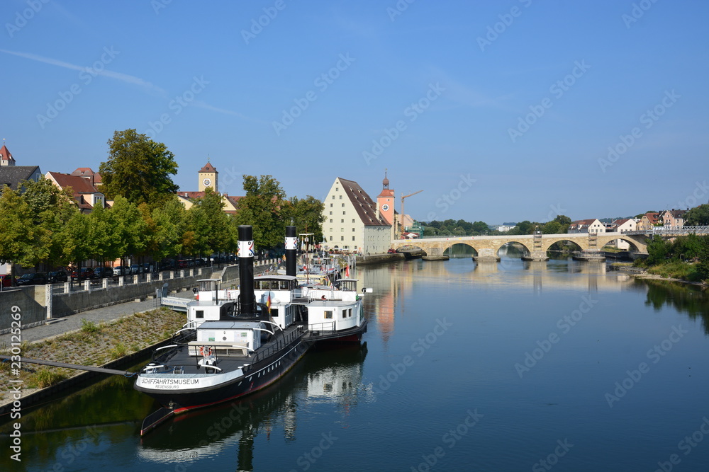 View in the historical town of Regensburg, Bavaria, Germany