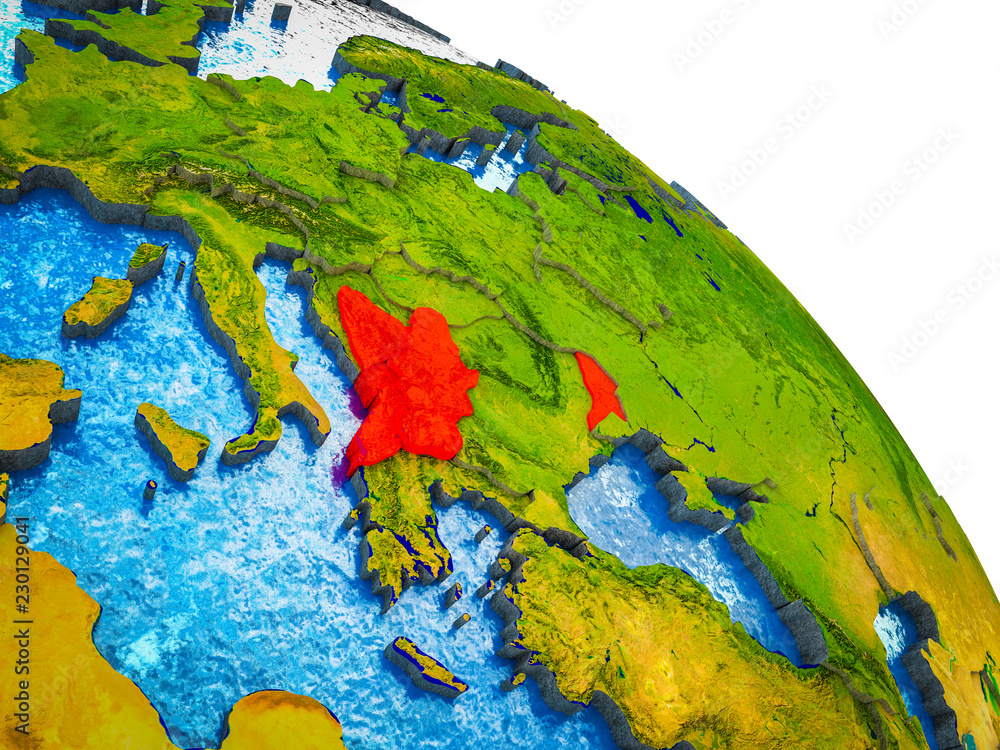 CEFTA countries Highlighted on 3D Earth model with water and visible country borders. CEFTA countries Highlighted on 3D Earth model with water and visible country borders.