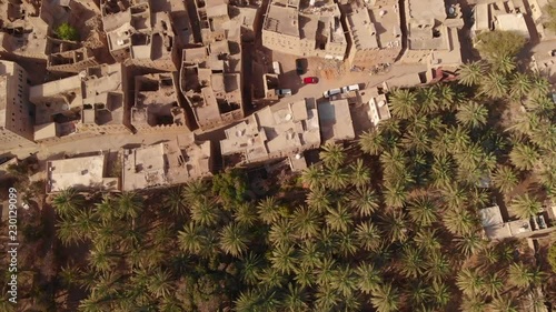 aerial view of old town Al Hamra in Oman