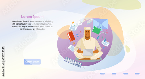 Online Office Service Web Page Vector Template