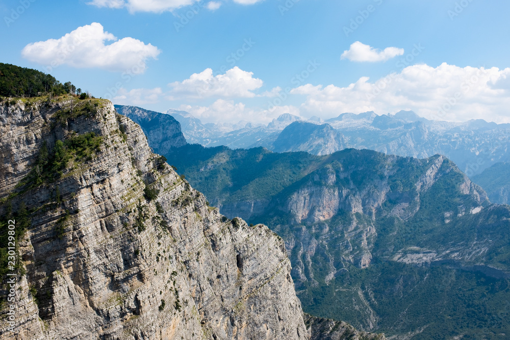 Grlo Sokolovo, Montenegro nature canyon near Korita village A steep mountain slope with picturesque views.