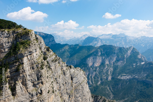 Grlo Sokolovo, Montenegro nature canyon near Korita village A steep mountain slope with picturesque views.