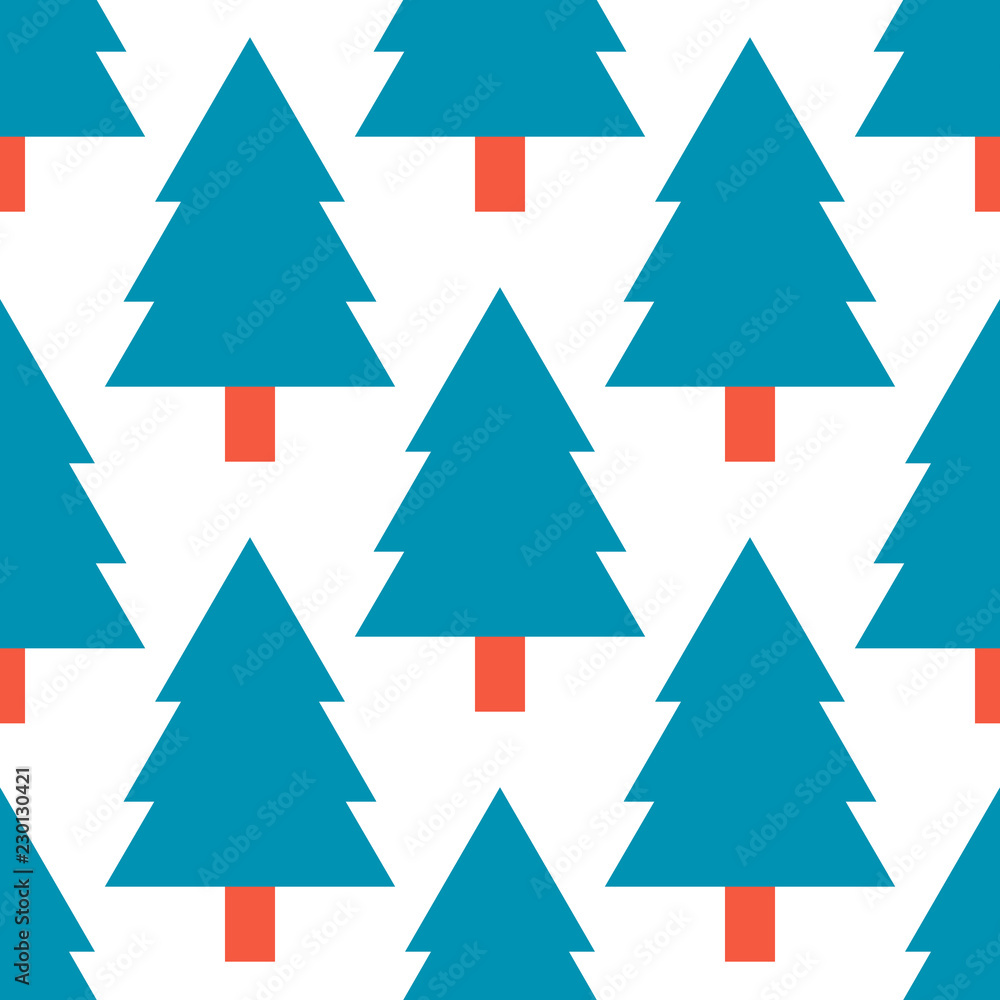 Obraz premium Spruce forest seamless pattern. Holiday background. Vector illustration.