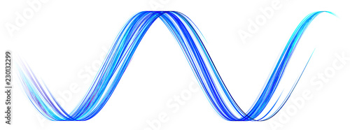 Blue sinusoid isolated on a white background