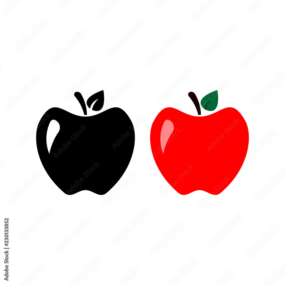 Apple Icon in trendy flat style isolated on white background