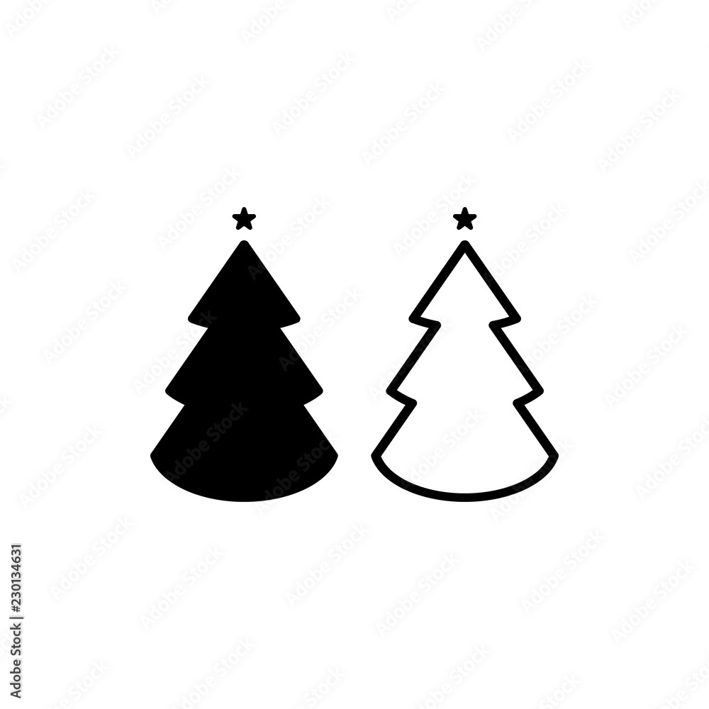 Christmas trees icon, vector simple design symbol Christmas trees icon, vector simple design symbol