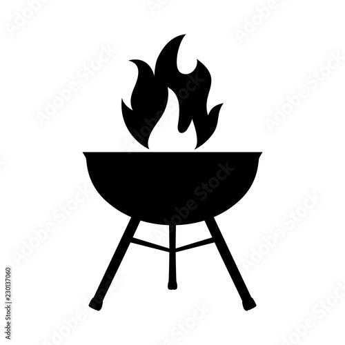 Silhouette grill icon – vector for stock