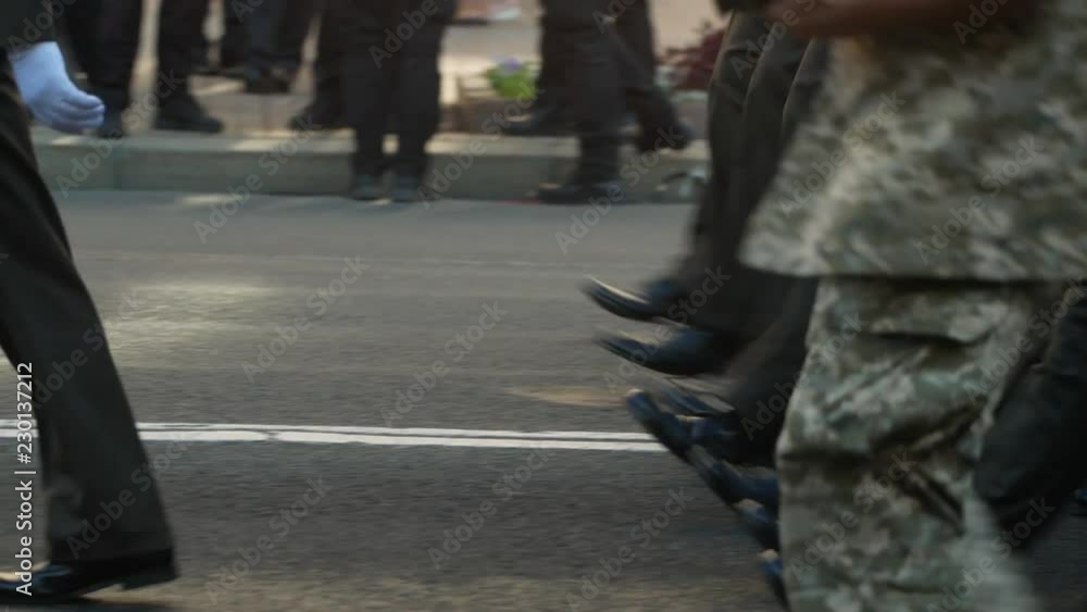 Many soldiers train at military parade for Independance day Many soldiers train at military parade for Independance day