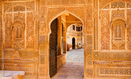  Architectural detail of the Mandir Palace, Jaisalmer, Rajasthan, India. photo