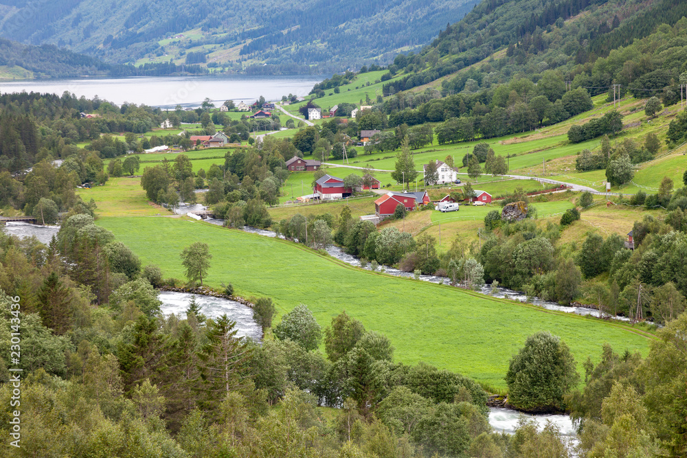 The Lush and Gree Rural Scene in Norway