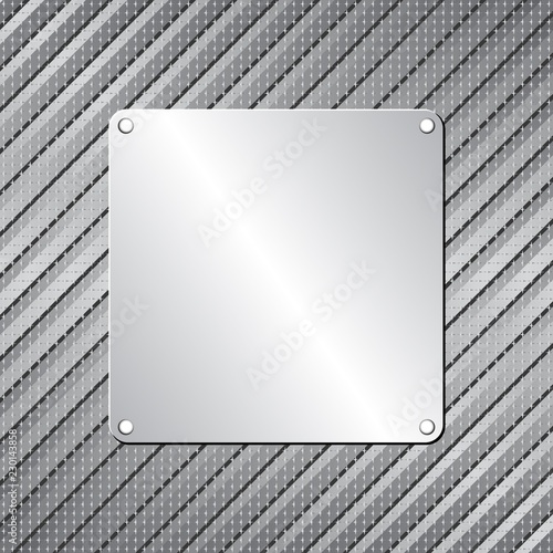 metal plaque on textured metallic background