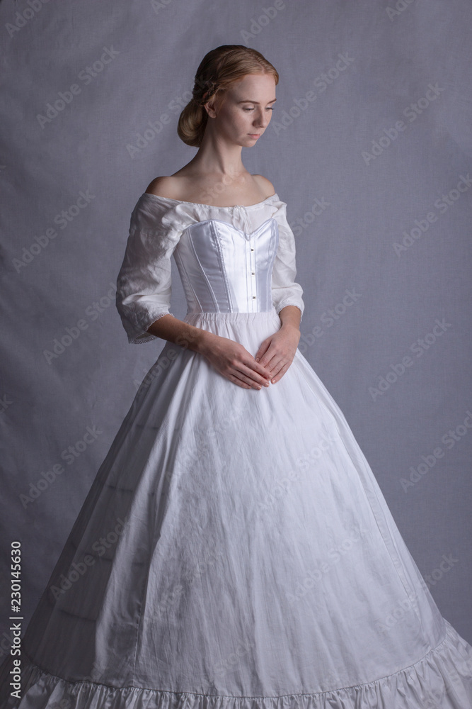 Fototapeta premium Victorian woman in underwear