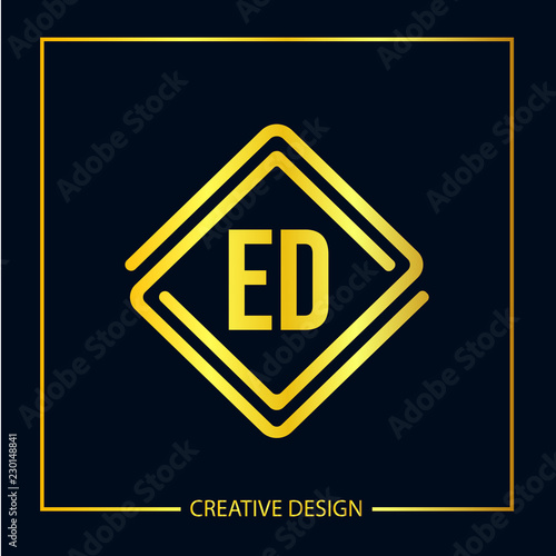 Initial ED Letter Logo Template Design