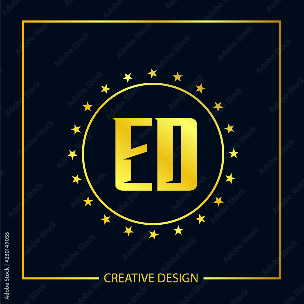 Initial ED Letter Logo Template Design