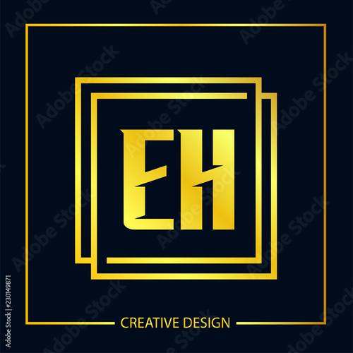 Initial EH Letter Logo Template Design