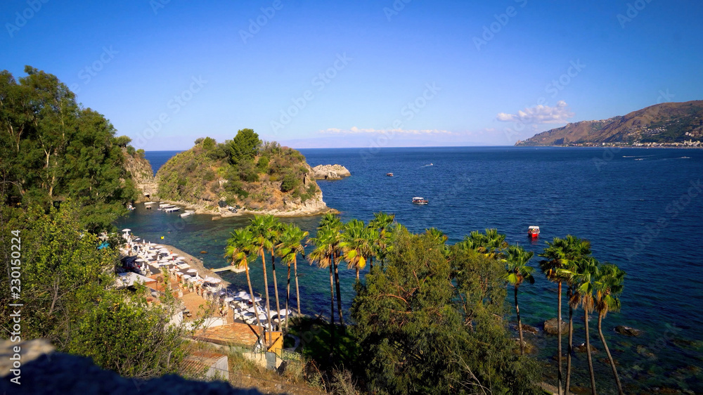 The coastline near Taormina, Sicily.