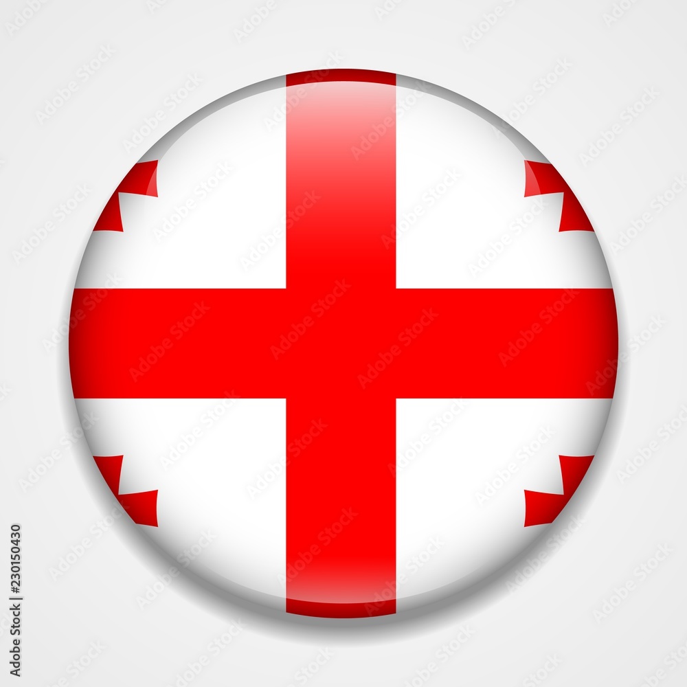 Obraz premium Flag of Georgia. Round glossy badge