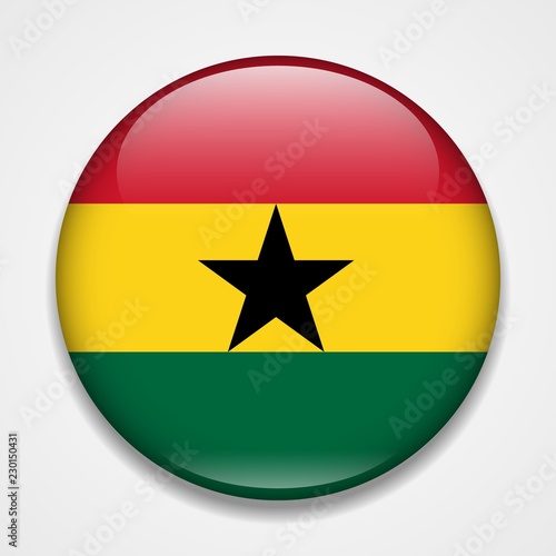 Flag of Ghana. Round glossy badge Free Download Flag of Ghana. Round glossy badge - GFXLoad