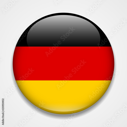 Flag of Germany. Round glossy badge