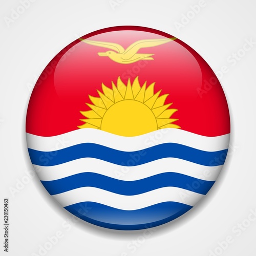 Free Download Flag of Kiribati. Round glossy badge - GFXLoad