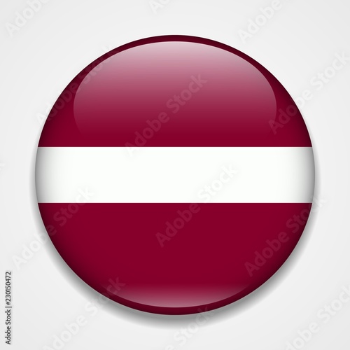 Flag of Latvia. Round glossy badge