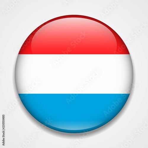 Flag of Luxembourg. Round glossy badge Free Download Flag of Luxembourg. Round glossy badge - GFXLoad