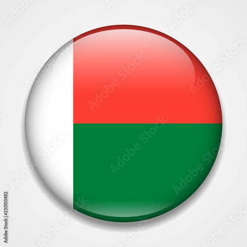 Flag of Madagascar. Round glossy badge Free Download Flag of Madagascar. Round glossy badge - GFXLoad