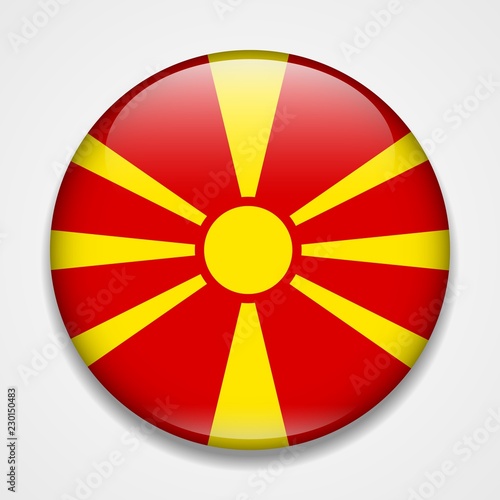 Flag of Macedonia. Round glossy badge