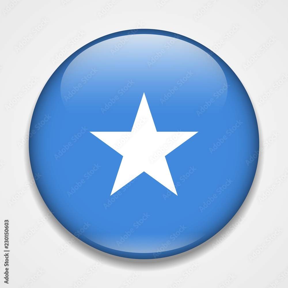 Flag of Somalia. Round glossy badge Flag of Somalia. Round glossy badge