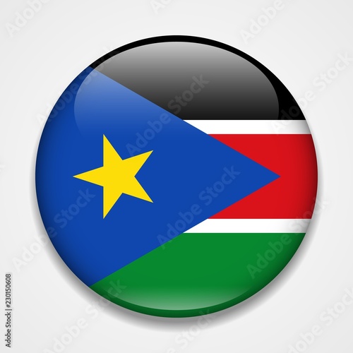 Free Download Flag of South Sudan. Round glossy badge - GFXLoad