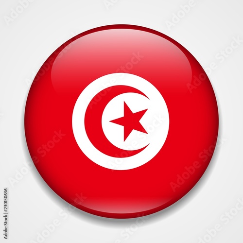 Free Download Flag of Tunisia. Round glossy badge - GFXLoad