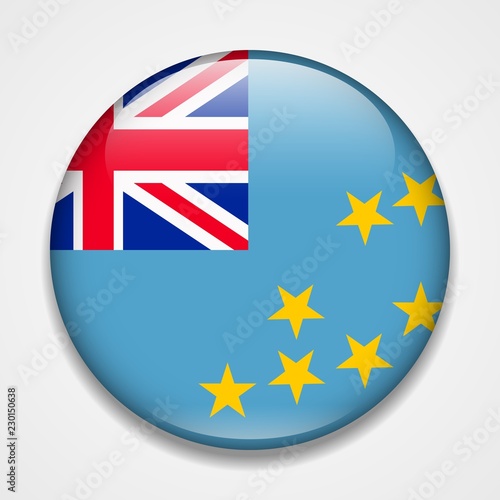 Free Download Flag of Tuvalu. Round glossy badge - GFXLoad