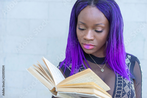 African girl reading a book...