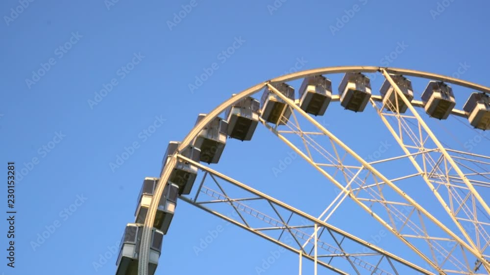 The Budapest Eye ferris wheel is turning. It is getting dark in the capital of Hungary The Budapest Eye ferris wheel is turning. It is getting dark in the capital of Hungary