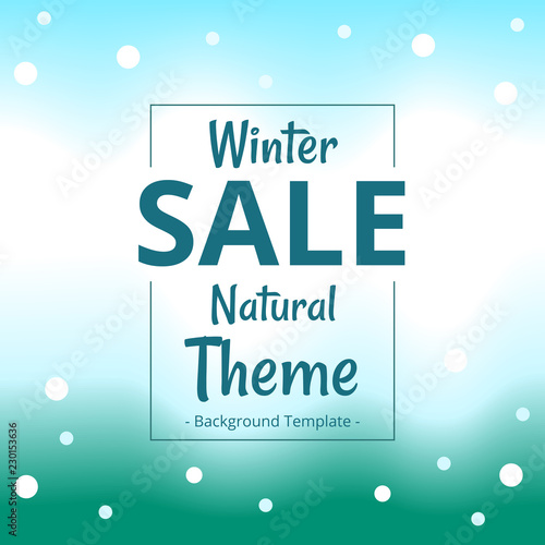vector modern flat winter theme background promotional banner template with modern text border in natural
