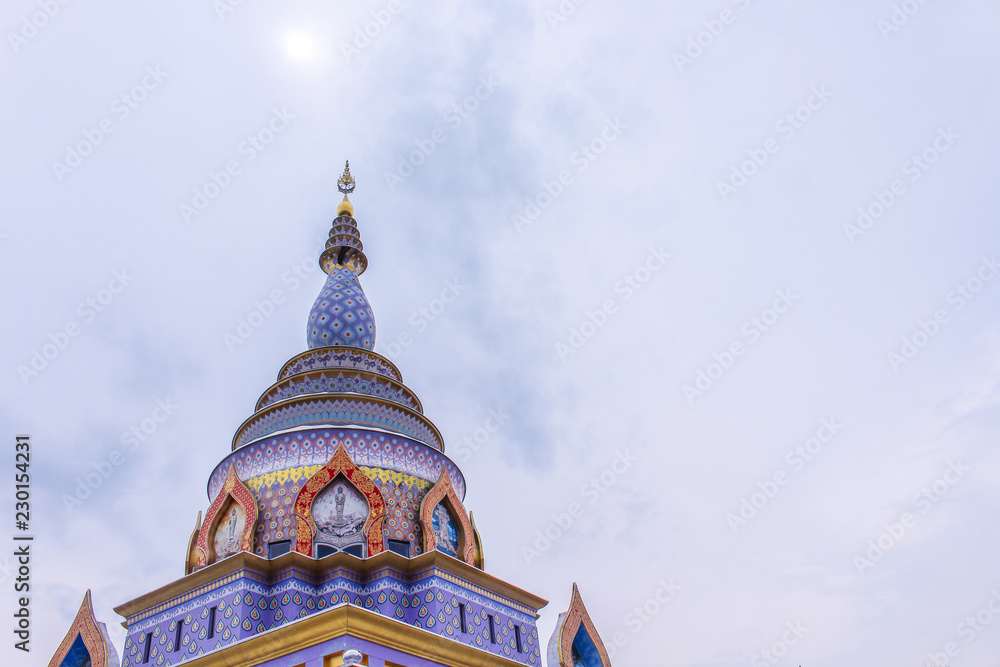 Pagoda at Tha Ton Temple in Mae Ai, Chiang Mai, Thailand