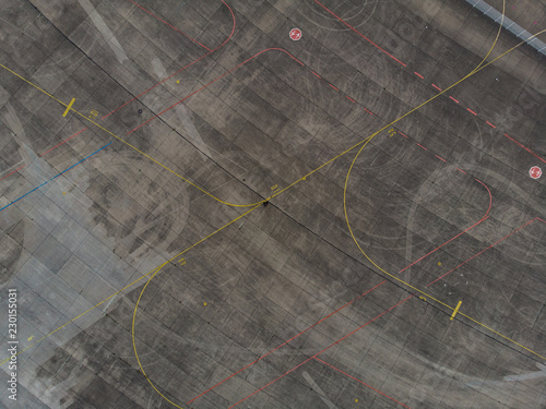 Wall Mural Markings on airstrip by drone