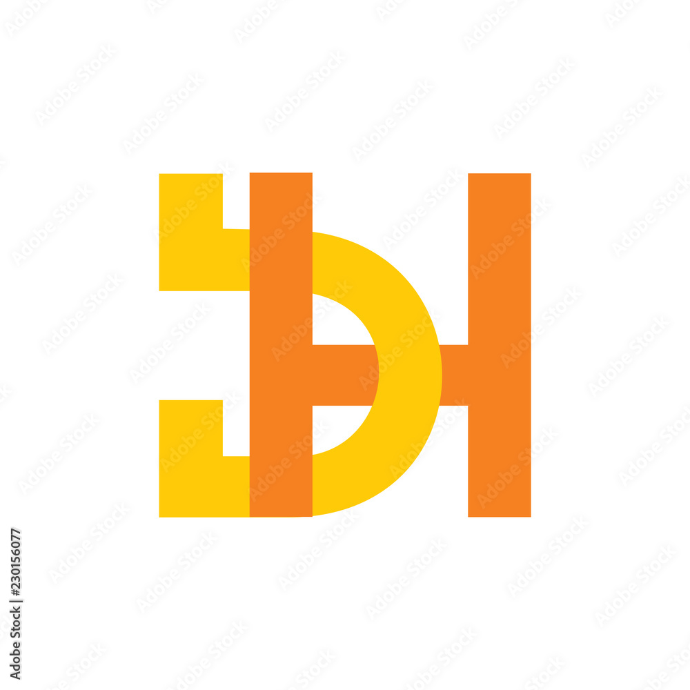 letters hb linked logo vector