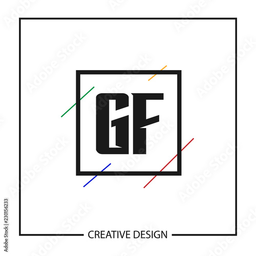 Initial GF Letter Logo Template Design