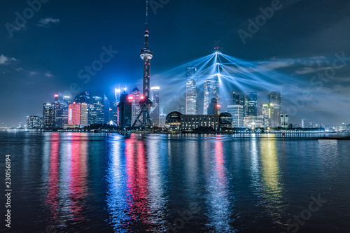 Canvas Print shanghai late lights