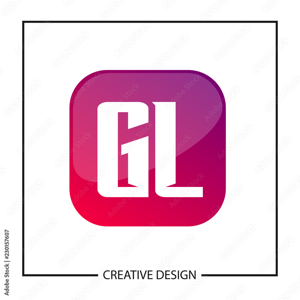Fototapeta premium Initial GL Letter Logo Template Design
